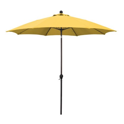 Sunline 9' Patio Market Umbrella in Polyester with Bronze Aluminum Pole Fiberglass Ribs 3-Way Tilt Crank Lift   567156998